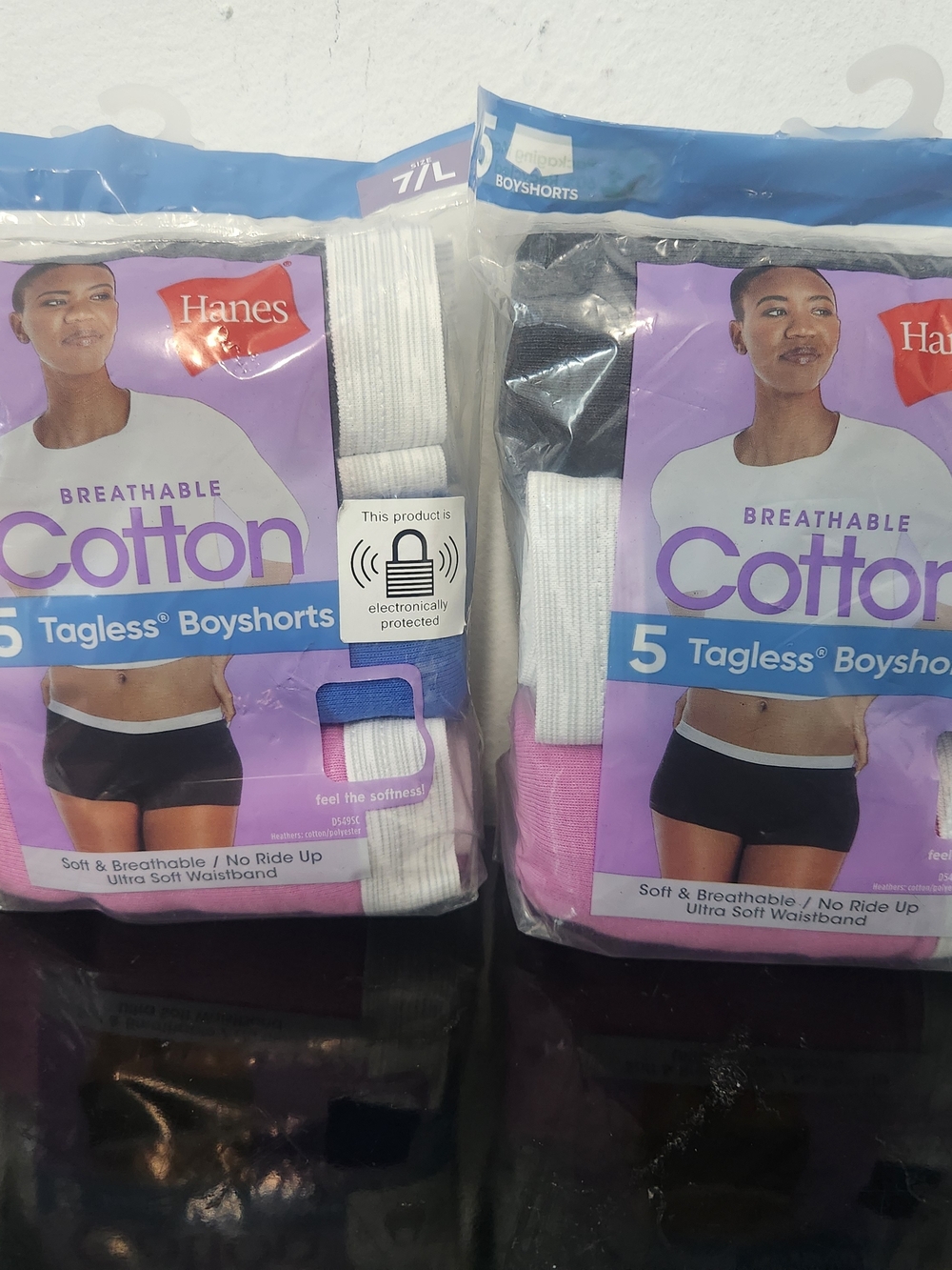 Hanes Women's Boyshorts Pack in Black, White & Pink - 5 Pack